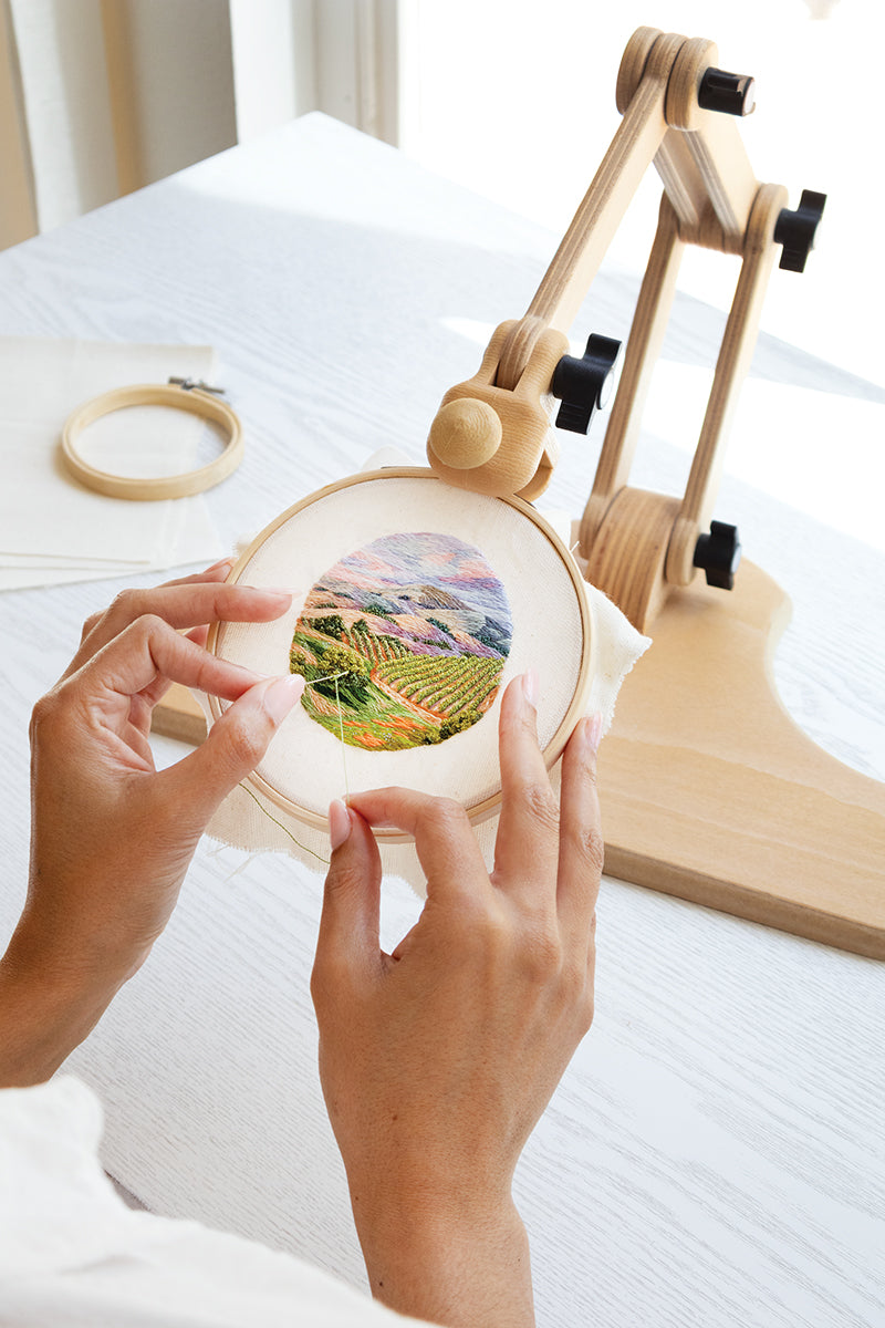 Richly Stitched Landscape Embroidery