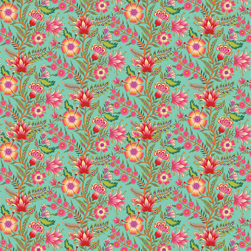 The "333 Origami Sheets Enchanting India Designs" by C&T Publishing features vibrant turquoise floral patterns with red, pink, and yellow flowers—ideal for origami or brightening up your next origami book project.