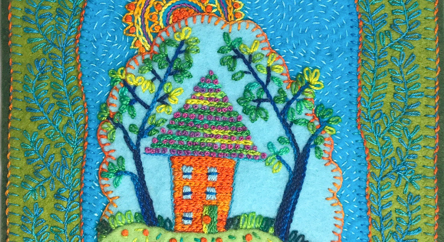 Free-form Embroidery: Little House in the Woods with Stitch Library