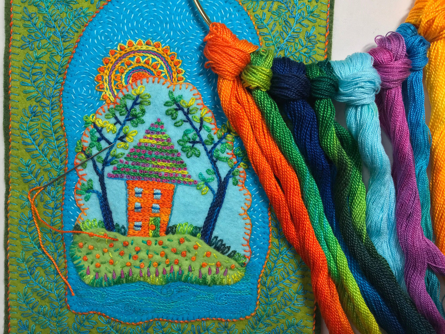 Free-form Embroidery: Little House in the Woods with Stitch Library