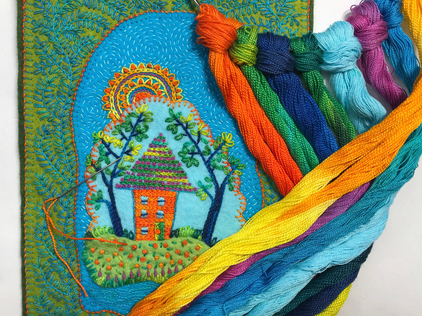 Free-form Embroidery: Little House in the Woods with Stitch Library