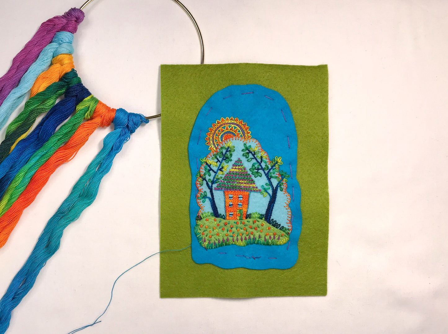 Free-form Embroidery: Little House in the Woods with Stitch Library
