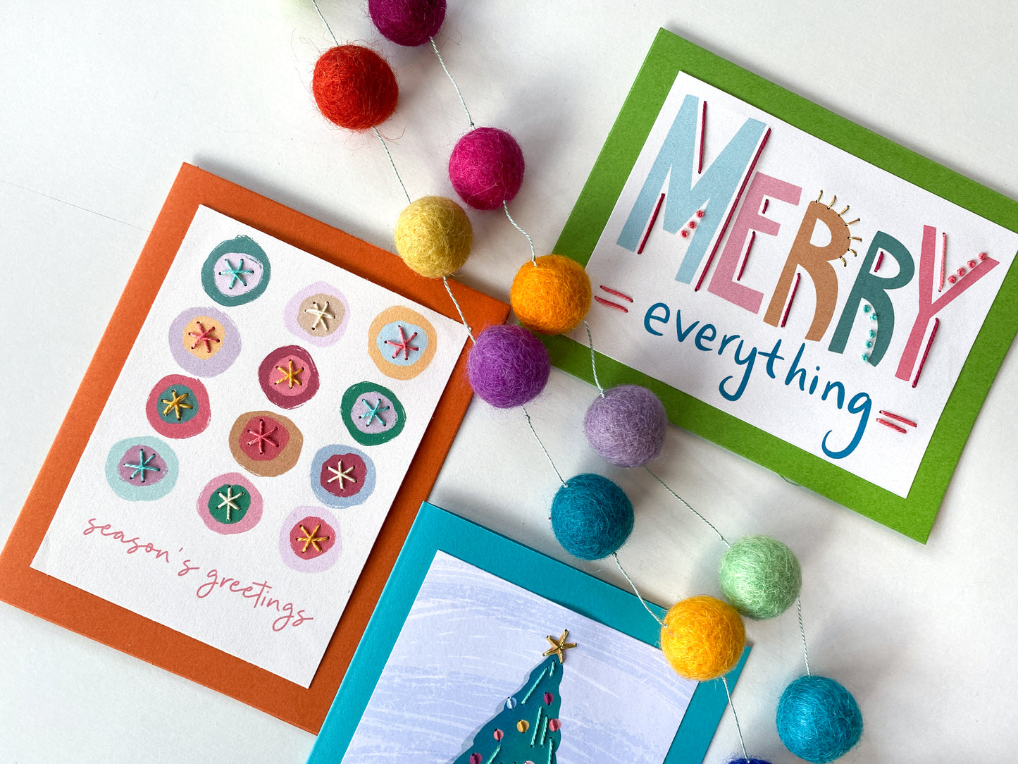 Hand Stitched Holiday Cards