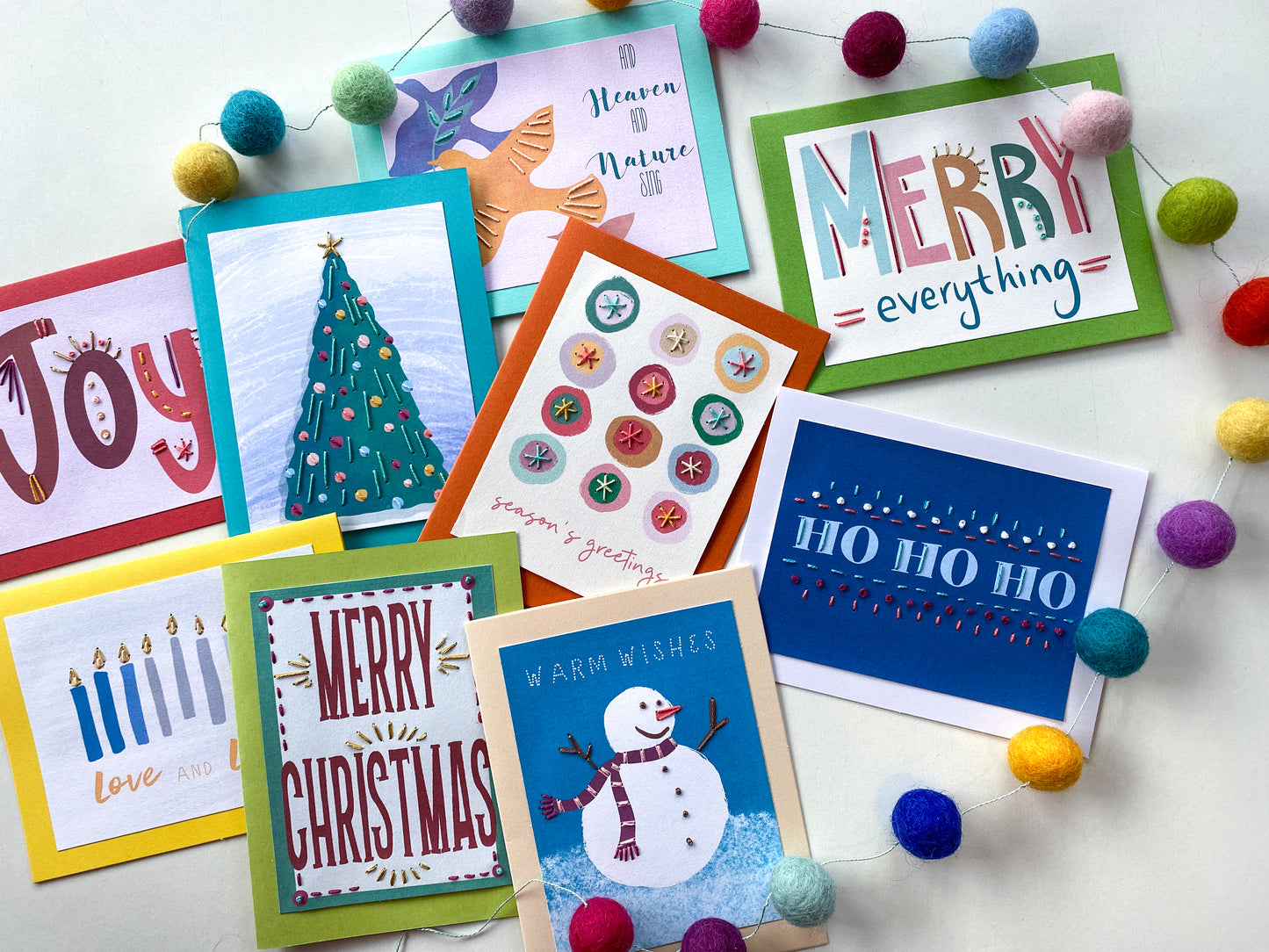 Hand Stitched Holiday Cards