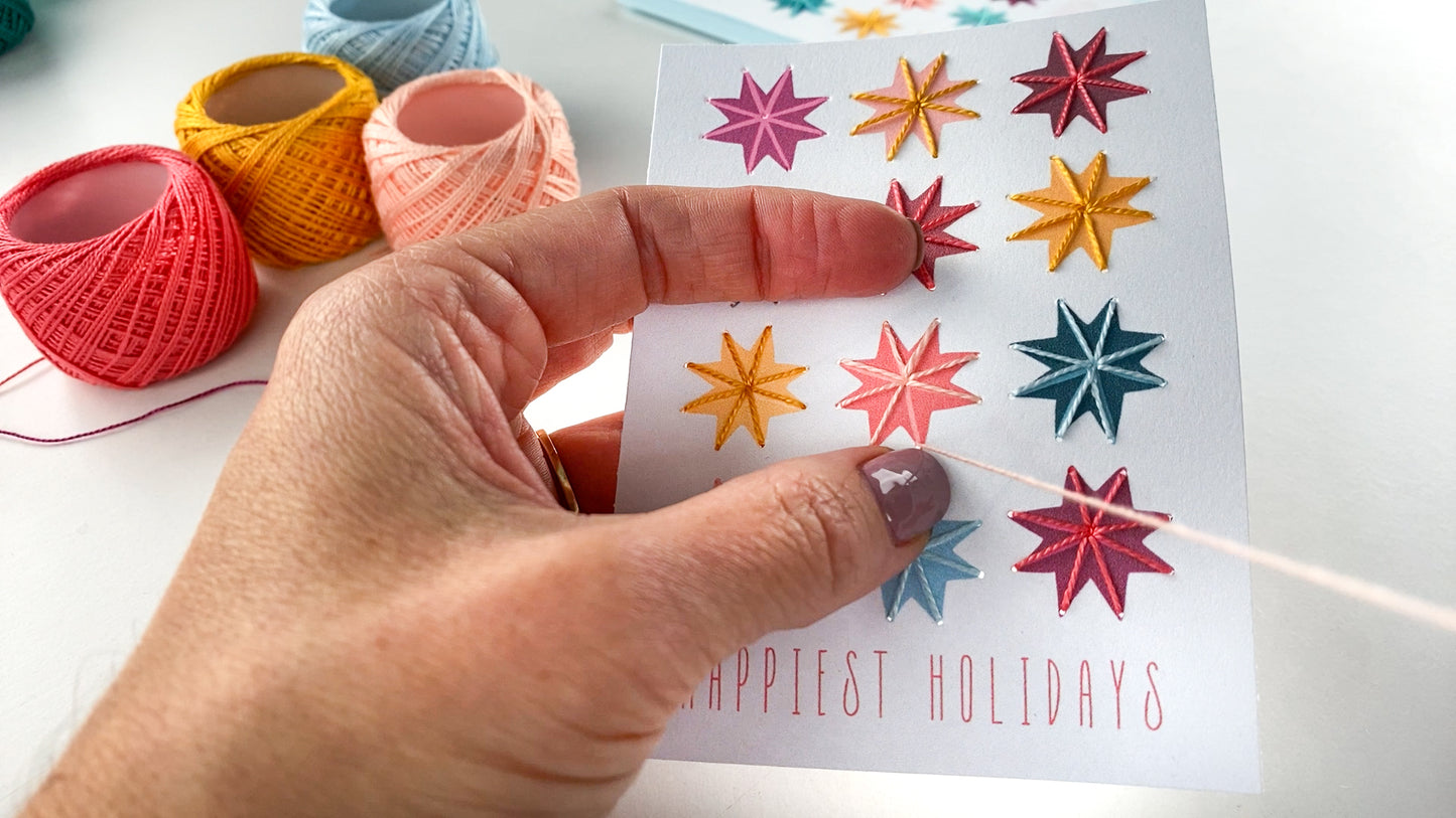 Hand Stitched Holiday Cards