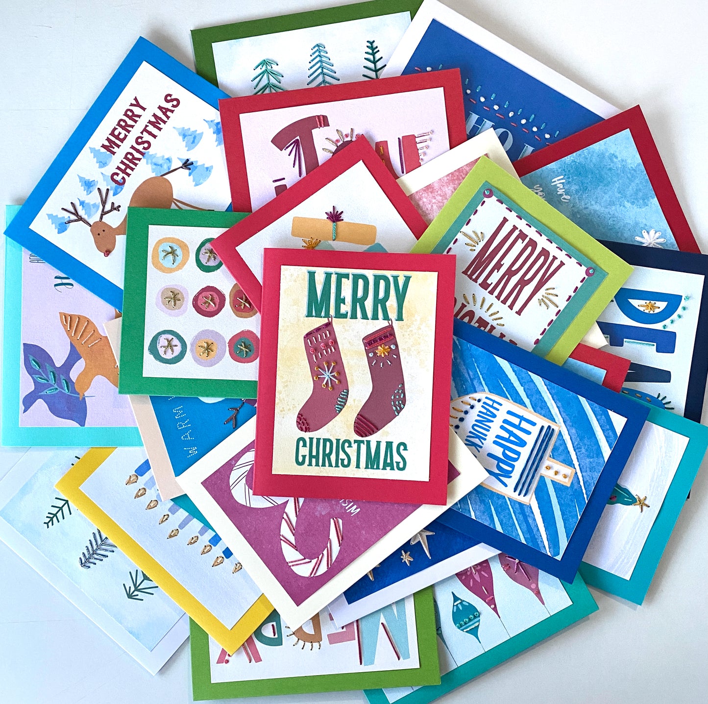 Hand Stitched Holiday Cards