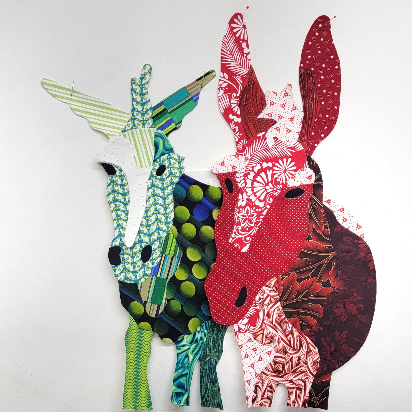 Turned Edge Machine Piecing: Donkey Art Quilt