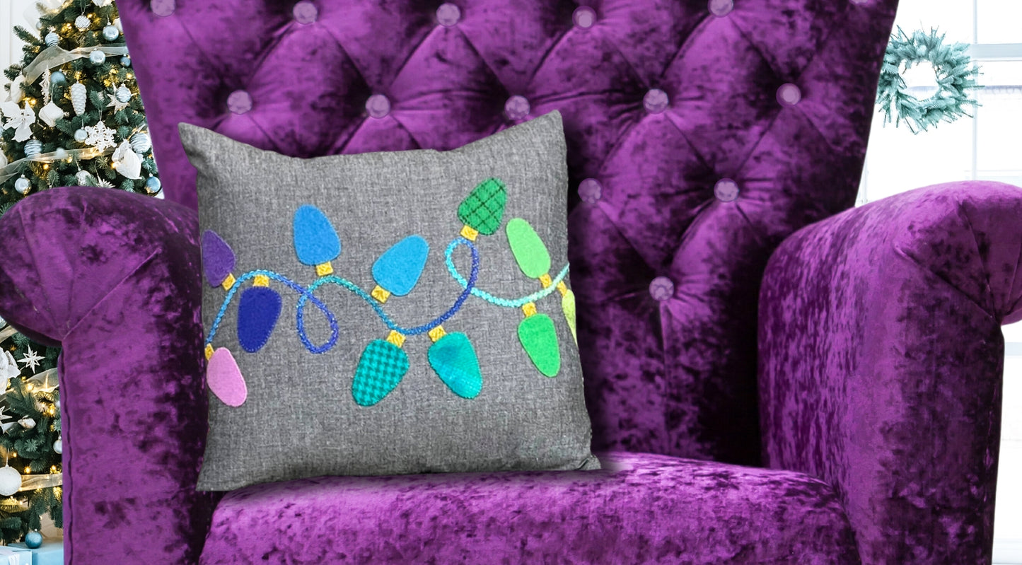 Holiday Lights Appliqué Pillow