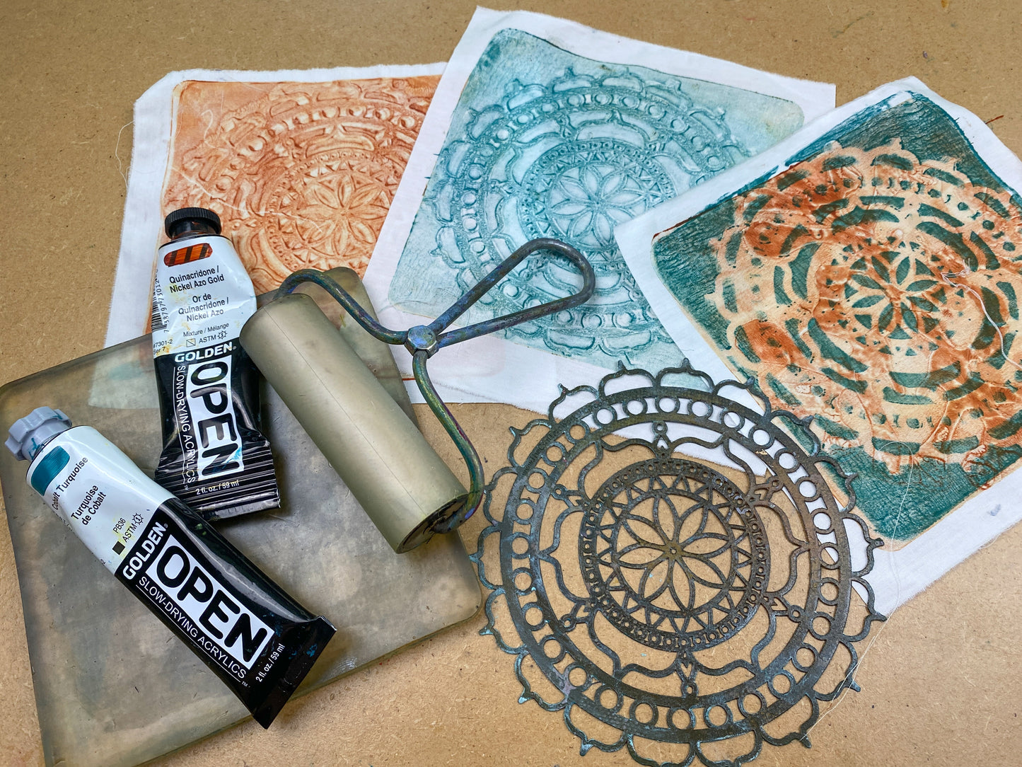 Gel Plate Printing on Fabric