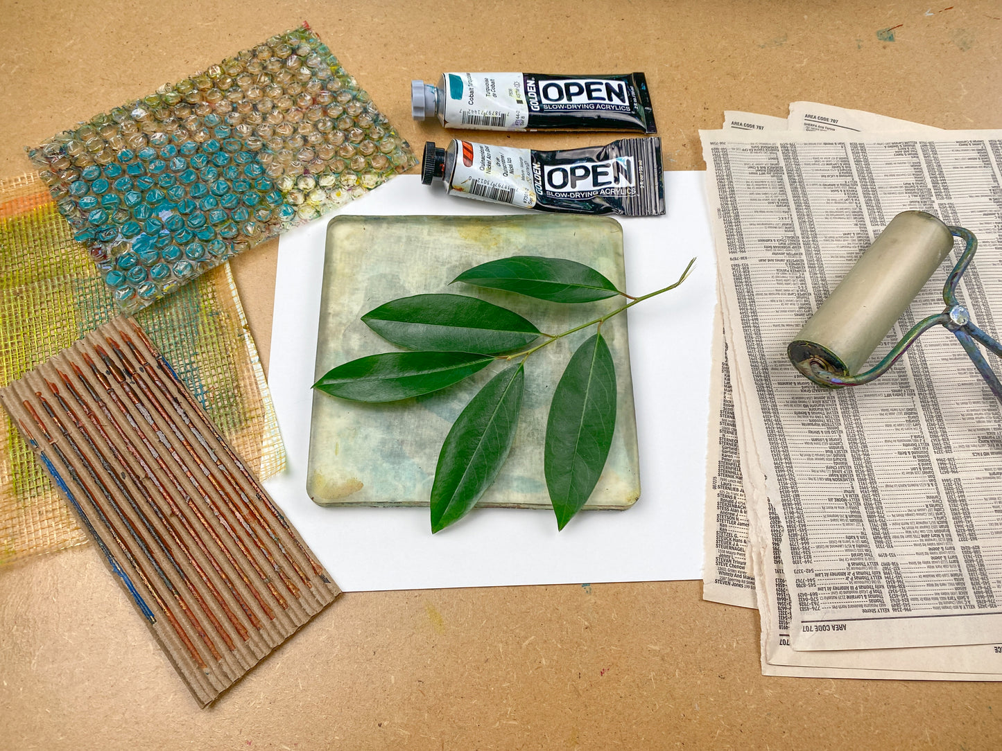 Gel Plate Printing on Fabric