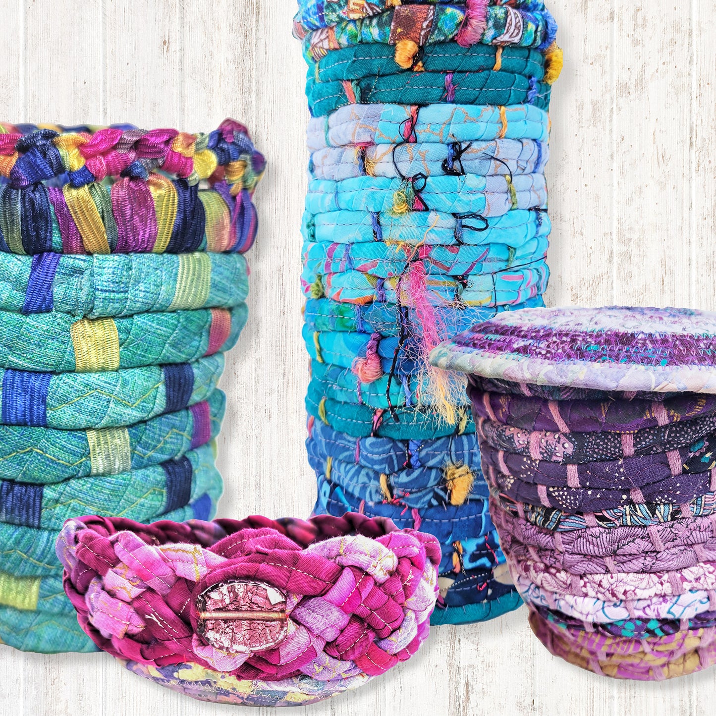 Artistic Scrap Baskets the Q-Cord Way