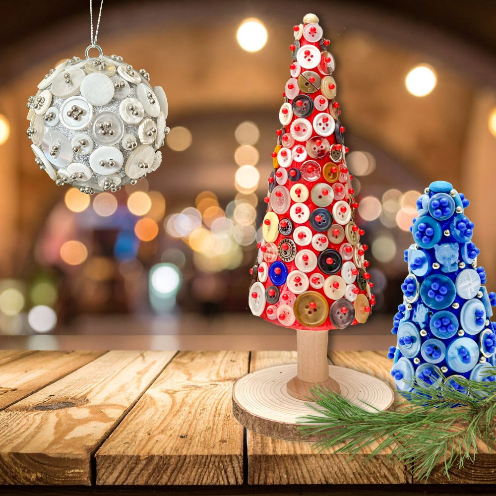Button Trees & No-Sew Ornaments