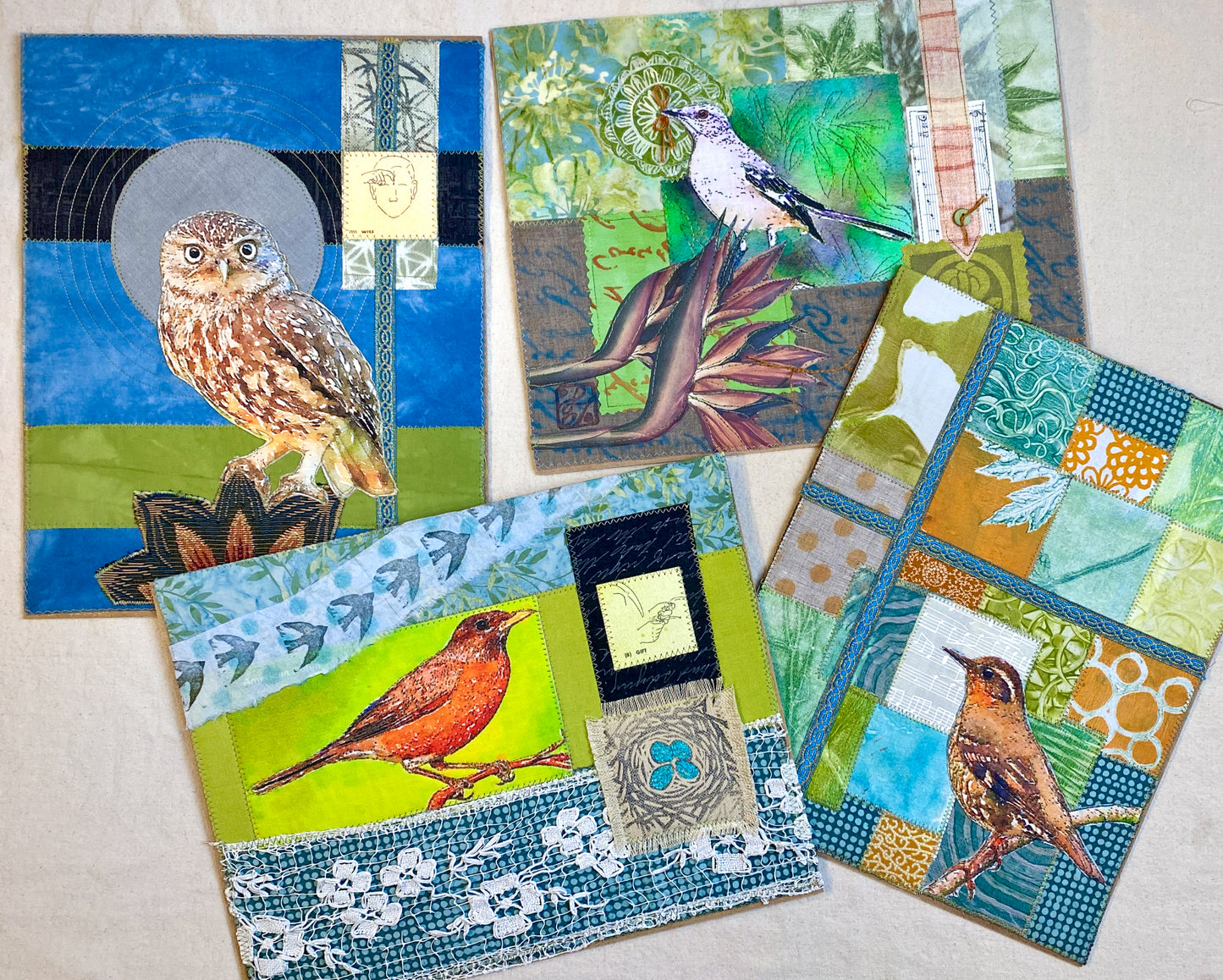 Fabric Collage Fun: Backyard Bird Edition