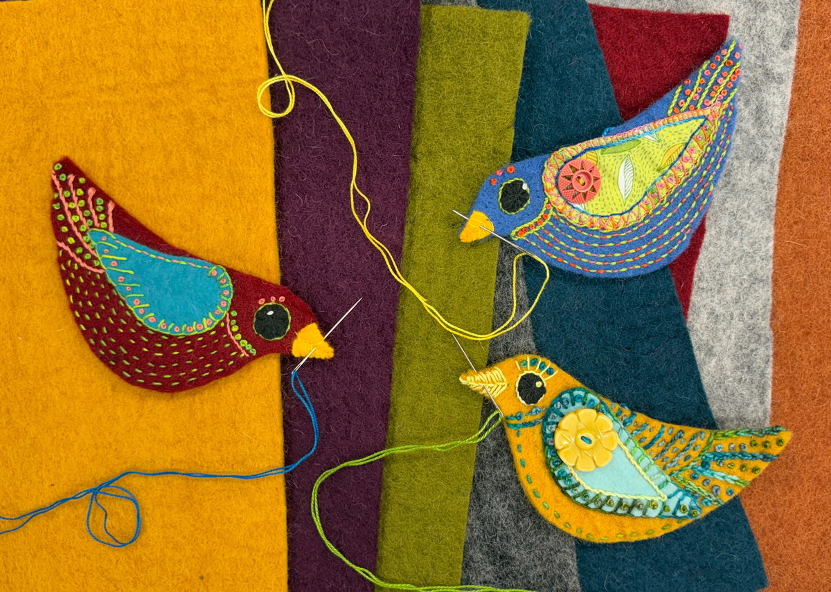 Felt Flock: Easy Embroidered Birds with Stitch Library