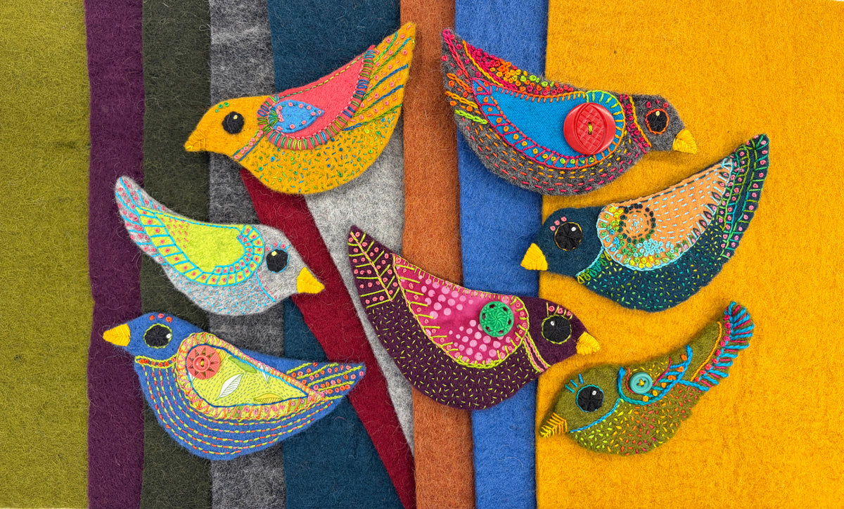 Felt Flock: Easy Embroidered Birds with Stitch Library