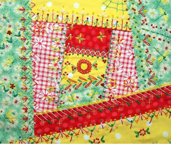 Free Project Download: Crazy Quilt Block Embroidery Pattern
