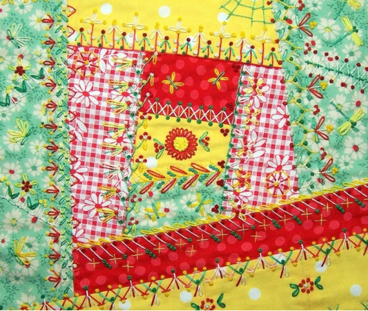 Free Project Download: Crazy Quilt Block Embroidery Pattern