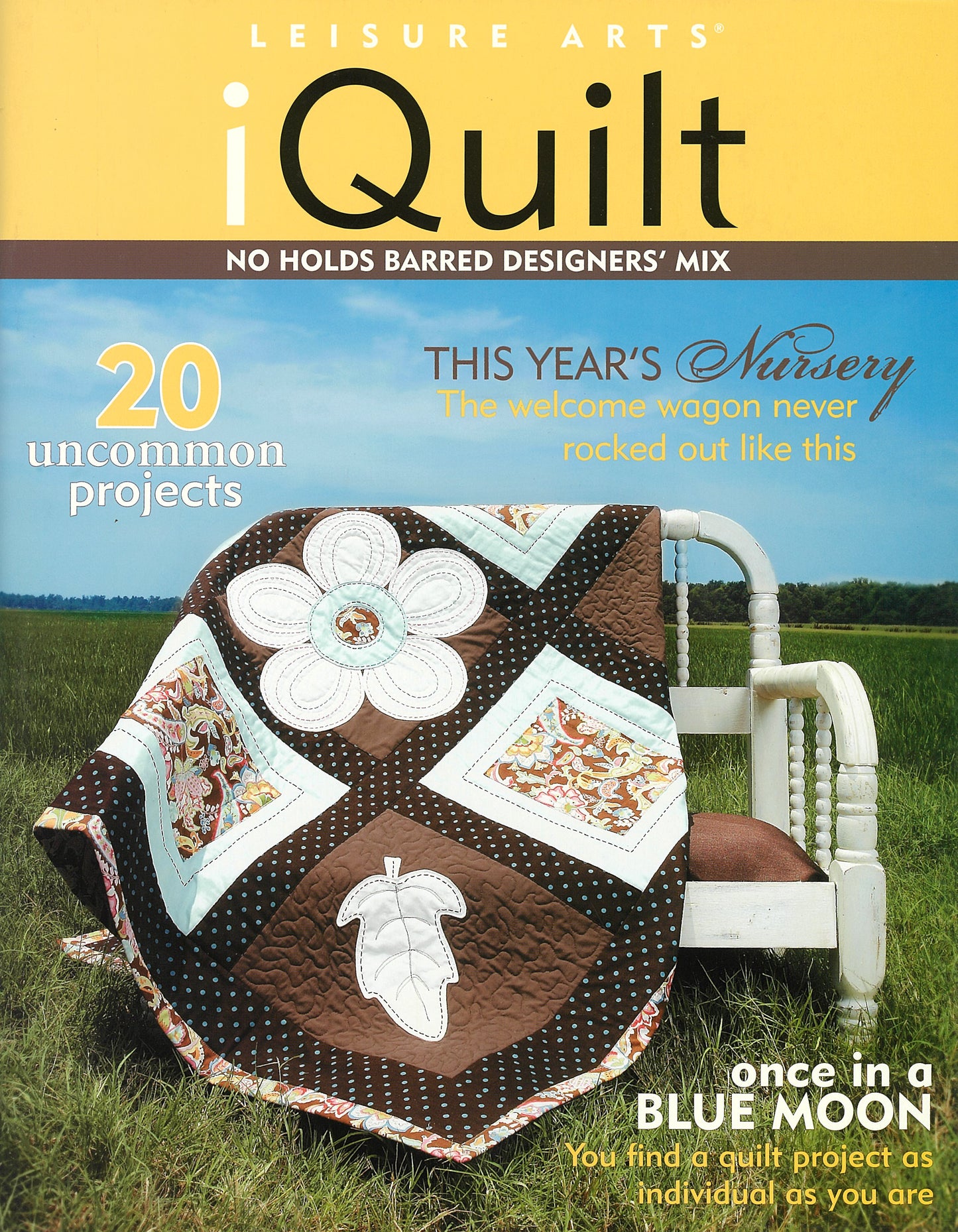 The iQuilt: No Holds Barred Designers' Mix by Leisure Arts features 20 unique, fat-quarter friendly quilt projects and nursery-themed ideas, perfect for creative quilting enthusiasts.