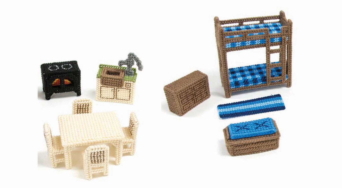 Log Cabin in Plastic Canvas