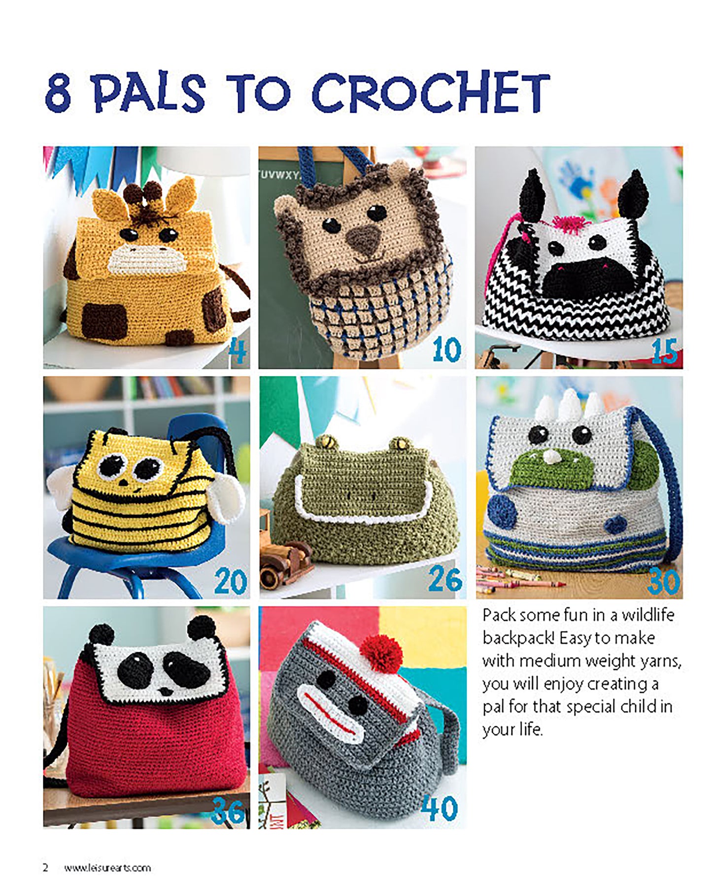 Crochet Animal Backpacks
