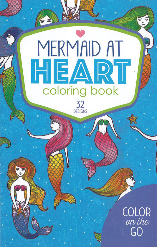 The Color on the Go Mermaid at Heart Coloring Book by Leisure Arts features a colorful cover with vibrant mermaids and offers 32 creative designs, perfect for coloring fun wherever you go.