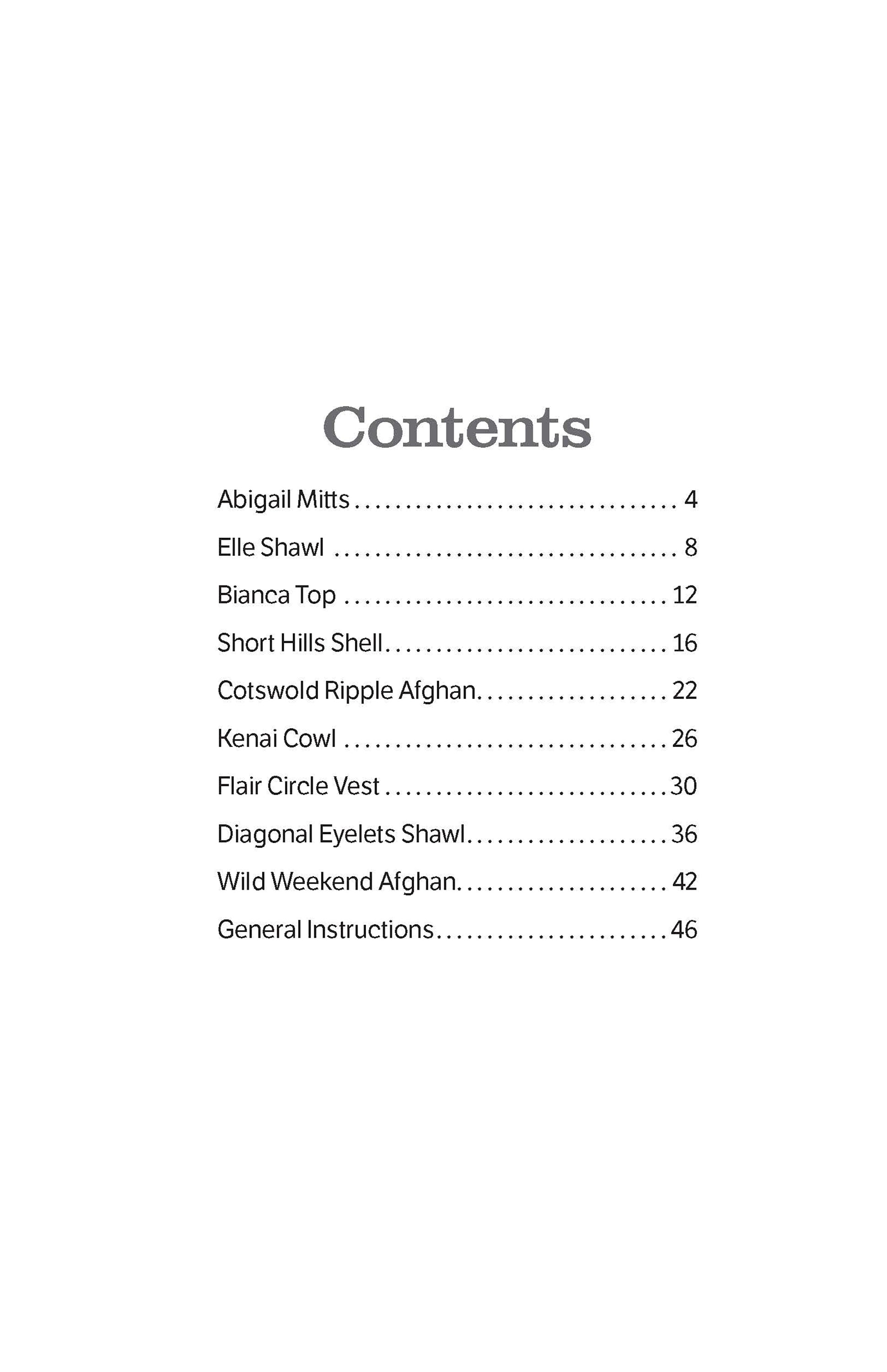 Cakery Crochet by Leisure Arts features a table of contents with nine items, including beginner-friendly patterns like the Kenai Cowl and Cotswold Ripple Afghan, plus step-by-step crochet instructions using Lion Brand Yarn Cakes.
