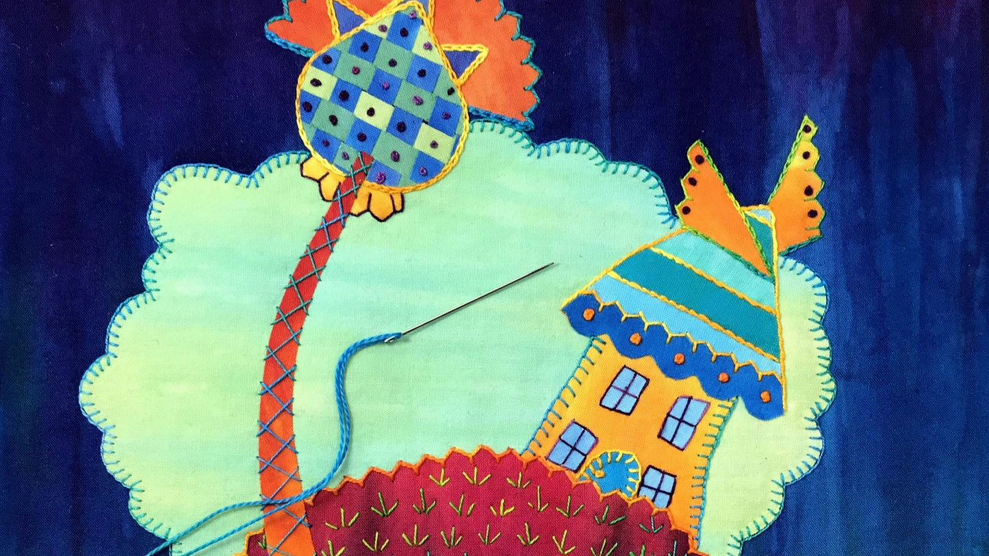 Fused Art Quilts: Tiny Homes with Stitch Library