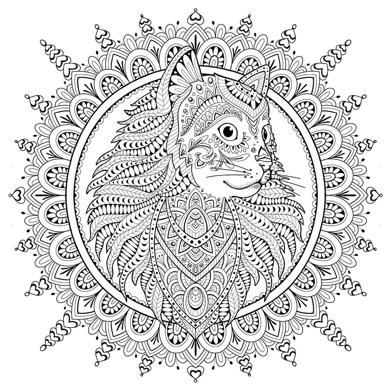 My Cat Mandala Coloring Book