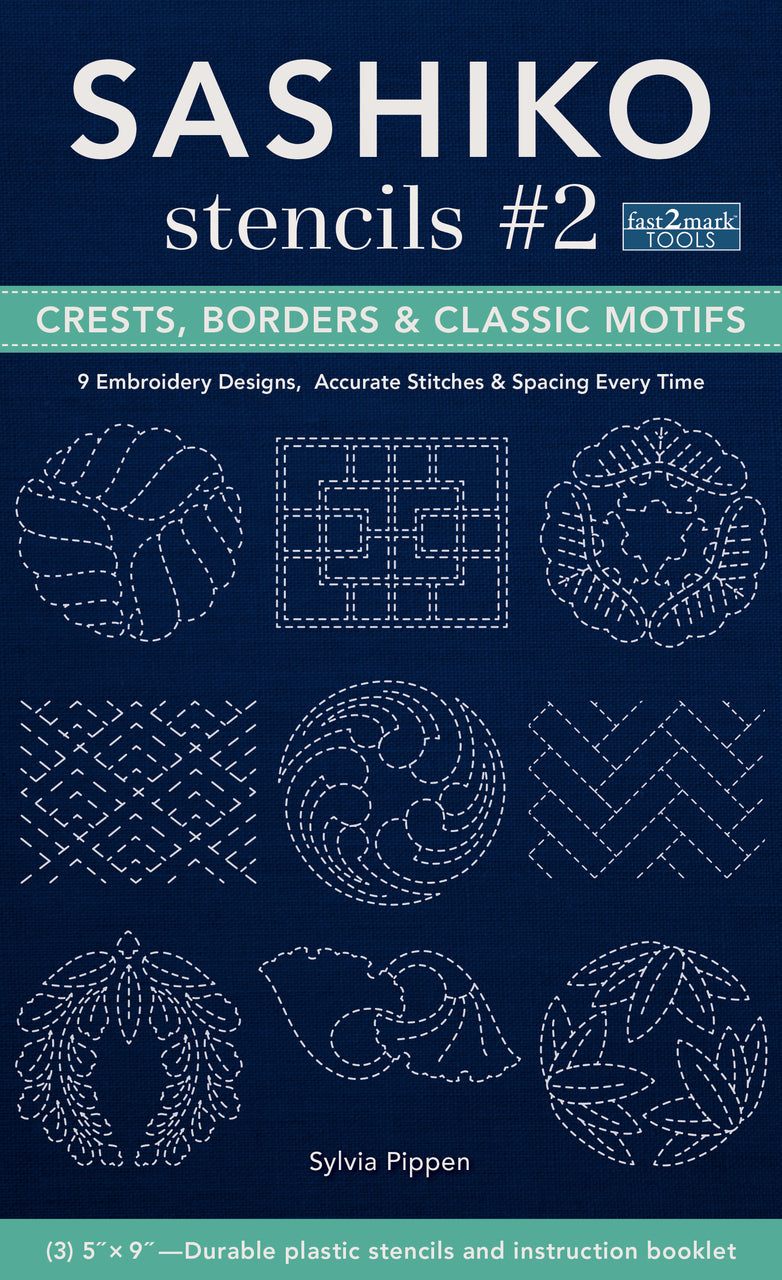 Sashiko Stencils 2 - Crests, Borders & Classic Motifs Sashiko Stencils 2 - Crests, Borders & Classic Motifs