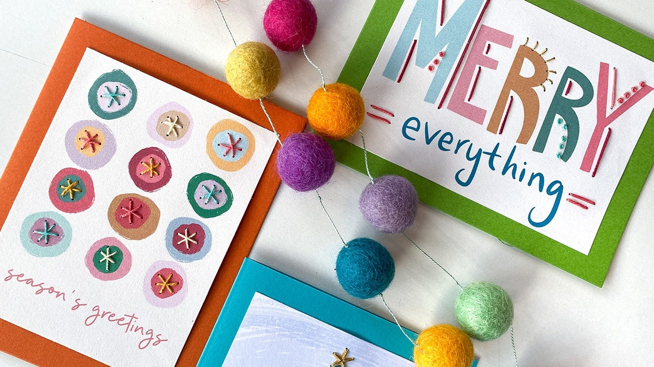 Hand Stitched Holiday Cards