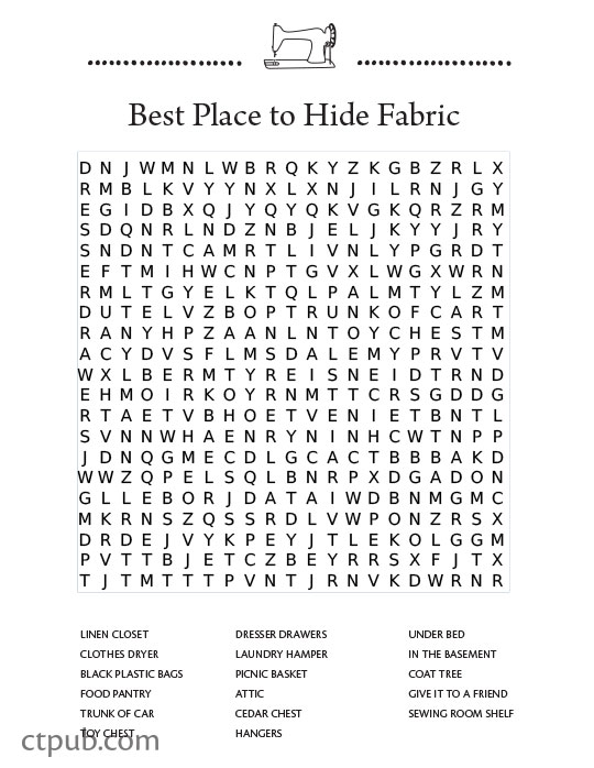 Tuesday Fun Free Word Search Puzzle For Quilters C T Publishing