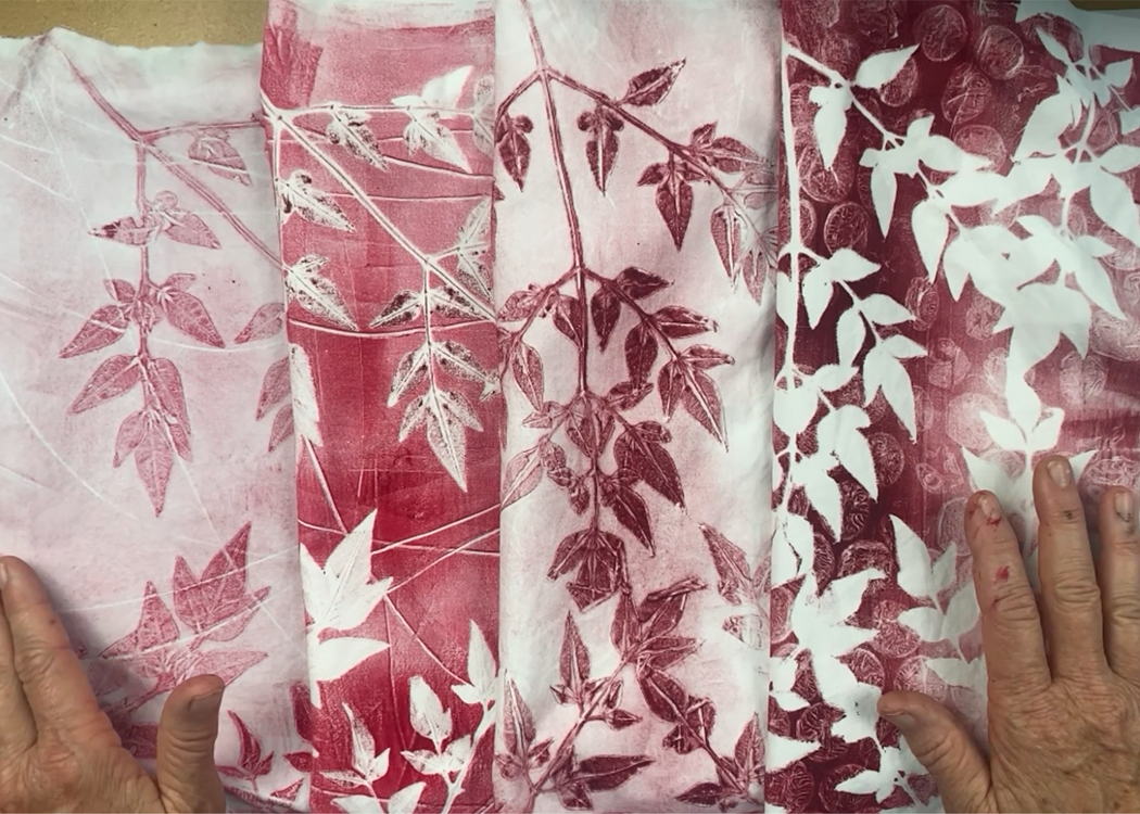 Gel Plate Printing on Fabric